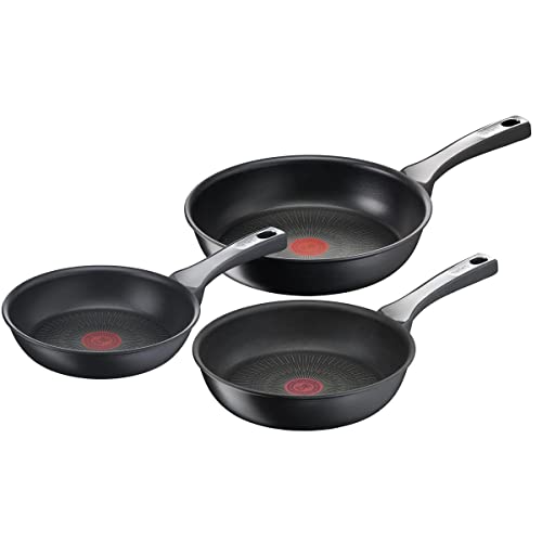 Tefal - Unlimited On, Set Di 3 Padelle: 3 Padelle Da 20, 24, 28 E 28 Cm Con Rivestimento Super Resistente, Thermo-Fusion, Forma Profonda, Tutti I Tipi