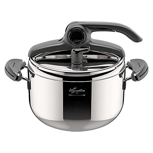 Lagostina Mia Lagoeasy'Up Pentola A Pressione 5 L In Acciaio Inox 18/10 Ø 22 Cm, Pentola Induzione E Gas, Coperchio Con Apertura Facilitata, Fondo Irr
