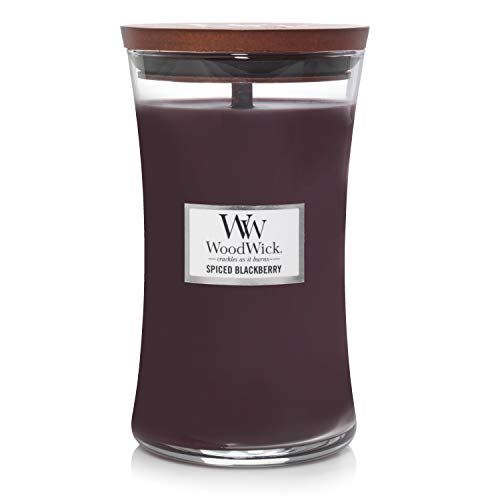 Woodwick Candela Grande Profumata Con Stoppino Scoppiettante | Mora Speziata (Spiced Blackberry) | Durata Fino A 130 Ore