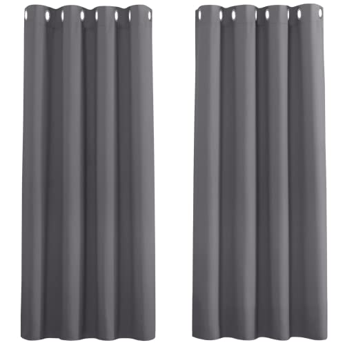 Pony Dance Tenda Oscurante Con Occhielli - Tende Per Interni Tende Moderne Grigio Tende Per Finestre Piccole Tende Termiche Per Salotto Moderne 2 Pezz