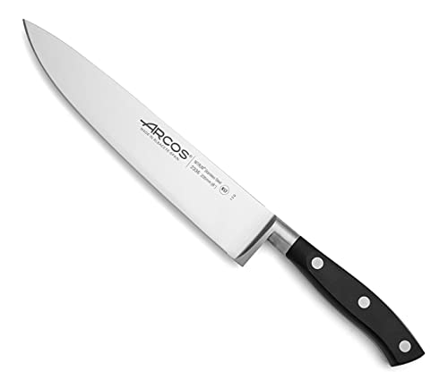 Arcos Serie Riviera, Coltello Da Chef Coltello Da Cucina, Acciaio Inossidabile Forgiato Nitrum 200 Mm, Manico Polioxymetilene (Pom), Colore Nero