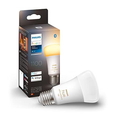 Philips Hue White Ambiance Lampadina Smart Led, Bluetooth, Dimmerabile, E27, 8W