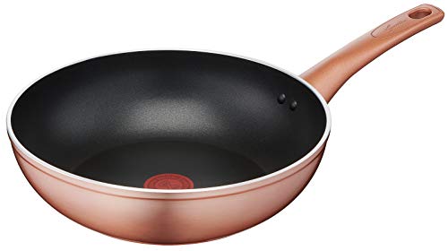 Lagostina Ramata Wok Antiaderente In Alluminio Ø 28 Cm Con Esterno Effetto Rame, Pentola Gas E Forno, Rivestimento Titanium Easy, Manico Ergonomico In