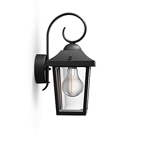 Philips Led Lampada Da Parete Buzzard, Per Esterni, Attacco E27, Nero