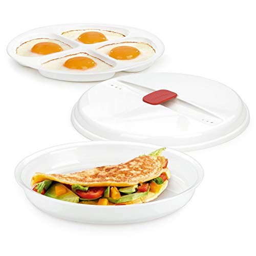 Tescoma 705030 Purity Microwave Cuoci Uova Al Tegamino, Plastica, Bianco, Con Rivestimento Antiaderente, Diametro 21.5 Cm, Altezza 4 Cm