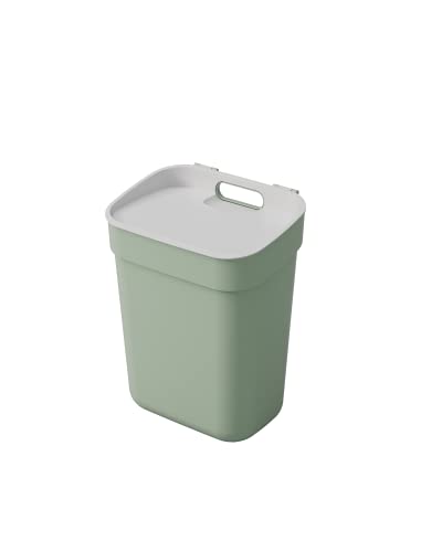 Curver Pattumiera Da 10L Ready To Collect – Ideale Sotto Il Lavandino, Con Supporto A Parete Per Parete O Porta, Cucina, Bagno, Lavanderia, 100% Ricic