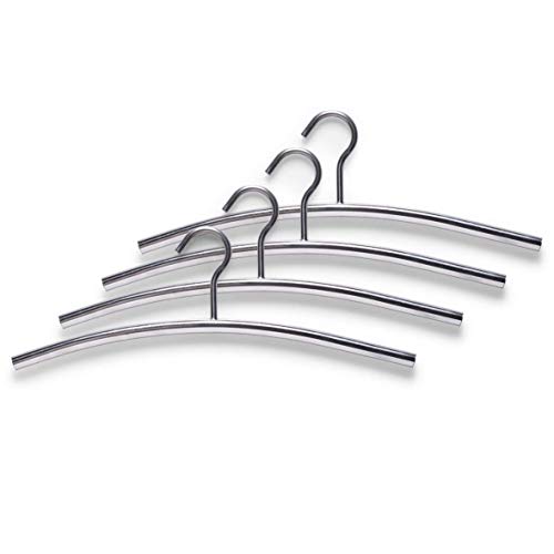 Zeller 17121 Gruccia Per Abiti, Stainless Steel, Argento, 43.5X1.6X15 Cm, 4 Unità