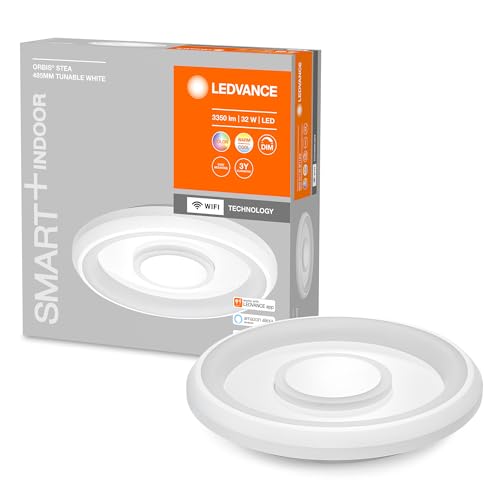 Ledvance Apparecchio Orbis Stea Smart+ Wifi, Ø48Cm, Apparecchio A Soffitto Led Rotondo Dimmerabile Per Interni, 32W, 2700-6500K, 2150Lm, Modulo 2 Led