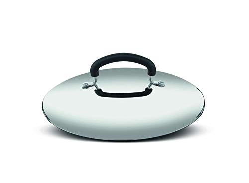 Lagostina Pratica Coperchio In Acciaio Inox 18/10, Grigio E Nero, Diametro 24 Cm