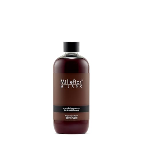 Millefiori Milano Ricarica Per Diffusore Di Aromi Per Ambiente, Fragranza, Sandalo Bergamotto, 500 Ml