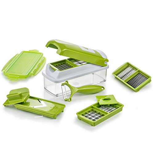 Genius Nicer Dicer Smart | 10 Parti | Taglia Verdure | Affetta Verdure | Mandolino | 800 Ml | Slicer | Dicer | Food Chopper | Nuovo