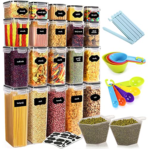 Jotol Contenitori Ermetici Per Alimenti,Contenitori Ermetici Per Cereali Set 20 Pezzi,4 Taglie-Senza Bpa,Per Pasta,Farina,Zucchero,Contenitore Di Plas