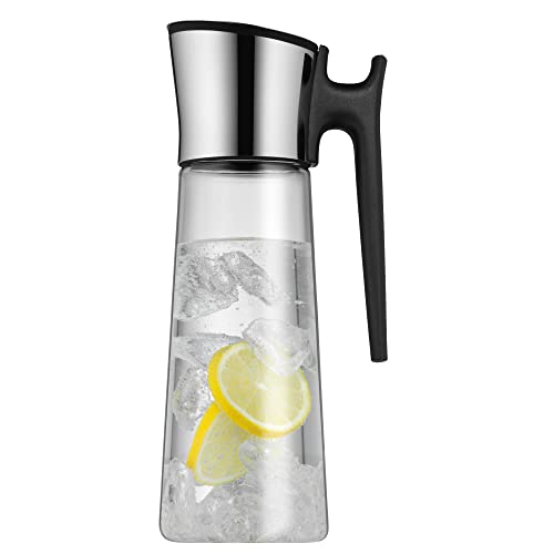 Wmf - Caraffa Per Acqua Da 1,5 Litri, Con Coperchio E Manico, Coperchio In Silicone, Chiusura A Incastro