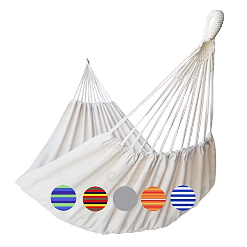 Gocan Hamacas Jardin Amacas De Jardin Exterior Lona 220X150Cm Longitud Total 330Cm Carga 300Kg Hamaca Doble Amaca Colgante Para Patio Porche E Interio