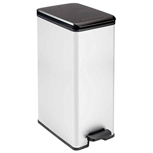 Curver Deco Slim Pattumiera, Argento, 40 L