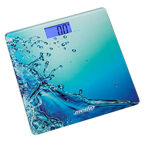 Mesko Ms8156 Bilancia Pesapersone Digitale Alta Precisione, Design Esclusivo In Vetro, Display Lcd, Fino A 150Kg, Piattaforma Ultrasottile In Vetro Te