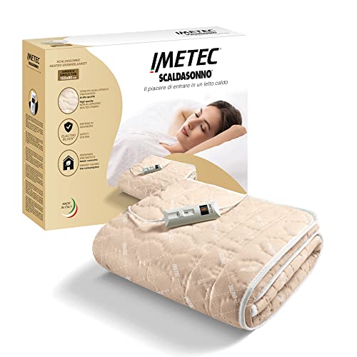 Imetec Scaldasonno Singolo, 150 X 80 Cm, Comando 2 Temperature, Tessuto Trapuntato, Lavabile A Mano E In Lavatrice A 30°C, Made In Italy