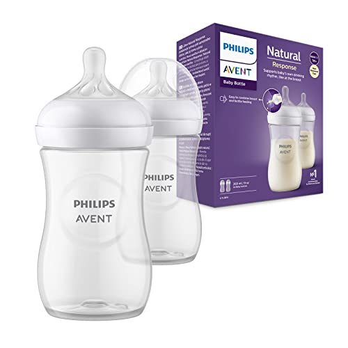 Philips Avent Biberon Natural Response - 2 Biberon Da 260 Ml Per Neonati Da 1 Mese In Su, Senza Bpa (Modello Scy903/02)