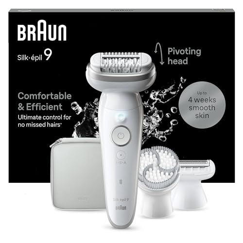 Braun Silk-Épil 9 Depilatore Donna, Epilatore Elettrico Donna Con Testina Flessibile Per Una Epilazione Semplice, Wet & Dry, Pelle Liscia A Lungo, 9-0