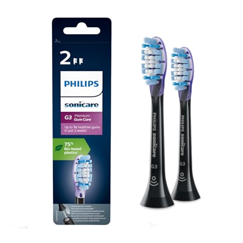 Philips Sonicare Hx9052/33 Pack Da 2 Testine Di Ricambio G3 Premium Gum Care, Con Rfid E Tecnologia Adaptive, Per Gengive Sane, Nero
