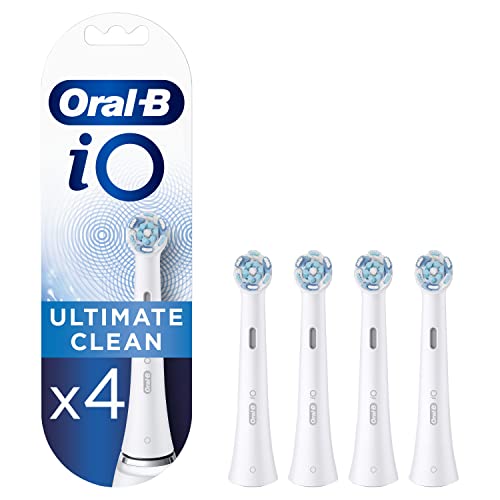 Oral-B Io Ultimate Clean Testine Spazzolino Elettrico, Confezione Da 4 Testine Di Ricambio Bianche, Rimuove Il 100% Della Placca, Progettate Esclusiva