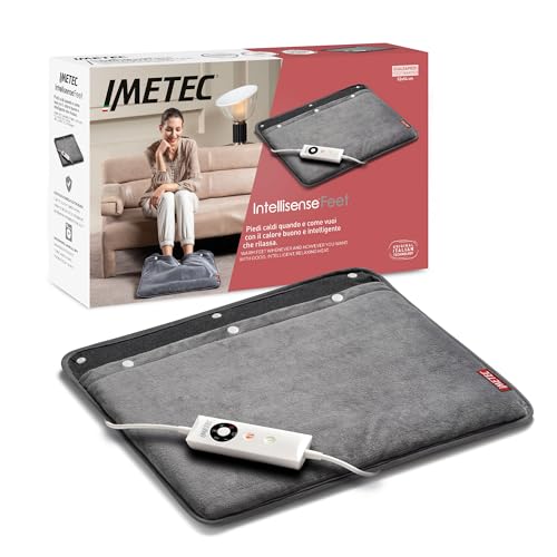 Imetec Intellisensefeet Scaldapiedi, Tecnologia Intellisense, Tessuto Morbido, 5 Temperature, Autospegnimento, Dispositivo Sicurezza Electro Block, Ri