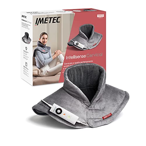 Imetec Intellisense Cervical, Termoforo Per Cervicale E Spalle, Cuscino Termico, 47X52 Cm, Tessuto Anallergico, 5 Temperature, Electro Block Di Sicure