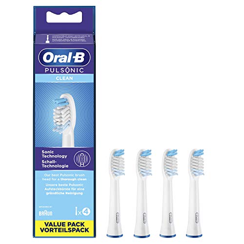 Oral-B Pulsonic Clean - Testine Di Ricambio Per Spazzolino Da Denti Acustico, Confezione Da 4