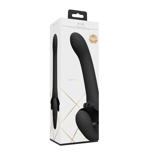 Satu - Pulse-Wave & Vibrating Strapless Strapon - Black