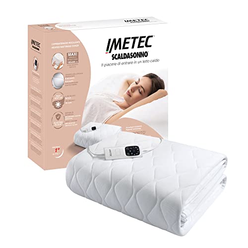 Imetec Scaldasonno Adapto Maxi Coprimaterasso Singolo 195X90 Cm, Basso Consumo, Riscaldamento Rapido, Temperatura Personalizzata, Tessuto Anallergico