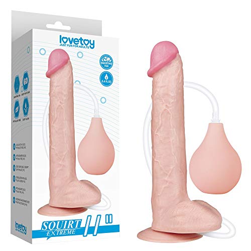 Lovetoy - Dildo A Ventosa Con Testicoli Che Eiacula, 28 Cm