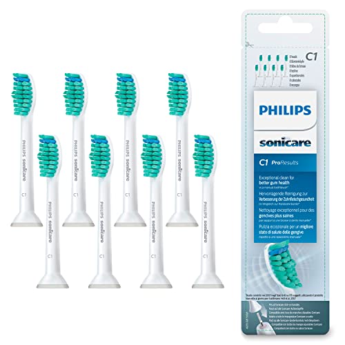 Philips Sonicare C1 Proresults Testine Per Spazzolino Elettrico Sonico, 8 Testine Per Denti Puliti E Gengive Sane (Modello Hx6018/07)