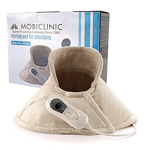 Mobiclinic, Termoforo Cervicale E Spalle, Cuscino Cervicale Termico, Marchio Europeo, 3 Livelli Di Temperatura, Spegnimento Automatico, Lavabile, Anti