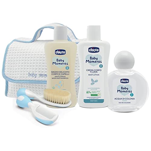 Chicco Baby Moments - Beauty Con Maniglia Azzurro Prodotti Igiene E Cura Bambino