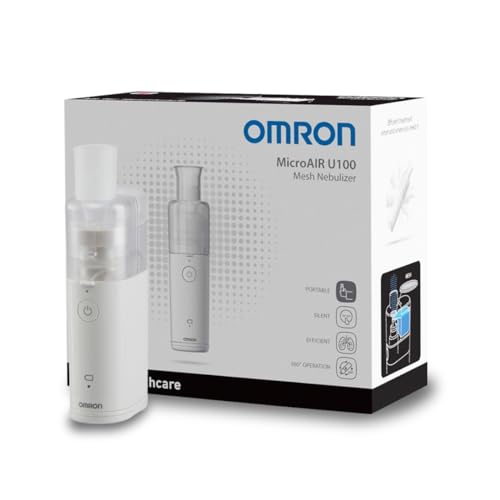 Omron Microair U100 Aerosol Portatile Mesh, Apparecchio Aerosol Silenzioso Per Adulti E Bambini, Trattamento Di Patologie Respiratorie Come Tosse E Ra