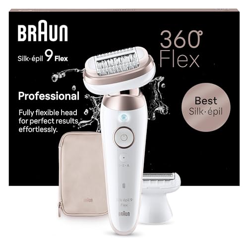 Braun Silk-Épil 9 Flex Depilatore Donna, Epilatore Elettrico Donna Con Testina Flessibile A 360° Per Epilazione Semplice, Wet & Dry, Pelle Liscia A Lu