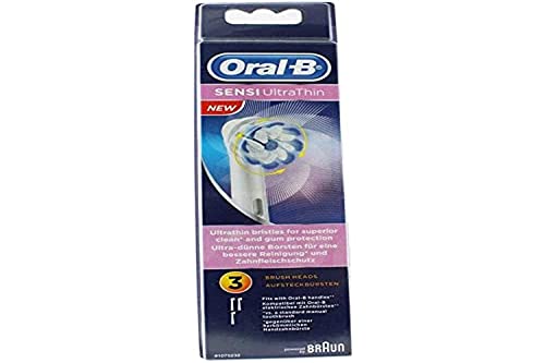 Oral-B Sensi Ultrathin Testine Di Ricambio Per Spazzolino Elettrico Ricaricabile In Confezione Da 3, Per Una Pulizia Accurata E Migliore Protezione De