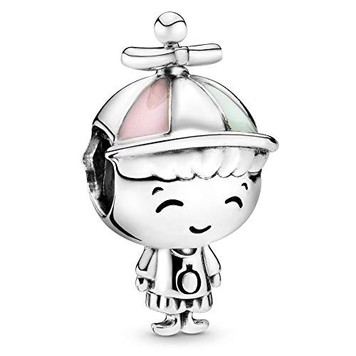 Charm Pandora 798015Enmx Bambino In Argento Con Smalto Rosa E Verde