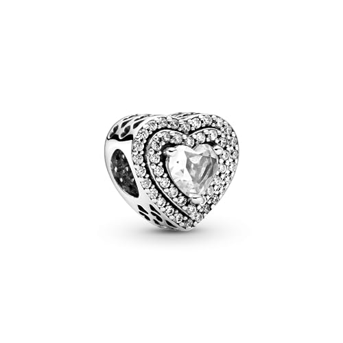 Pandora Charm Leveled Glittering Hearts 799218C01 Argento Donna