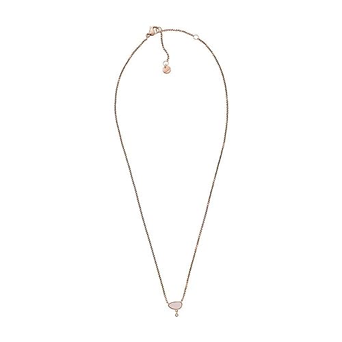 Skagen Collana Per Donna Sea Glass Collana A Catena Di Vetro Rosa, Lunghezza: 406Mm+51Mm, Larghezza: 9,3Mm, Altezza: 9,4Mm, Skj1710791