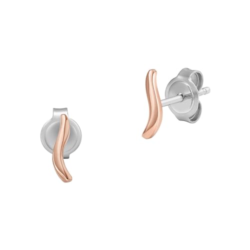Skagen Orecchini Essential Waves Da Donna, Acciaio Inossidabile, Flusso Continuo, Oro Rosa