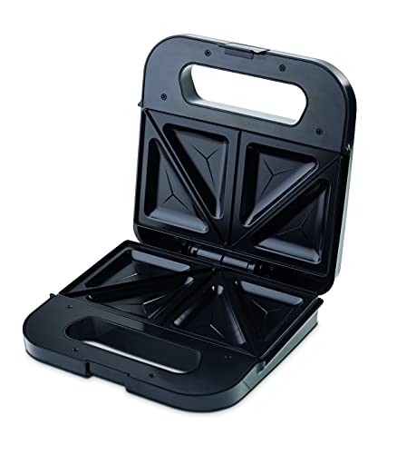 Ufesa Sw7870 Delish Sandwich Maker, 900 W, Piastre Antiaderenti, Sigillatura Perfetta, 2 Sandwiches/Panini, Piedini Antiscivolo, Senza Bpa, Inox