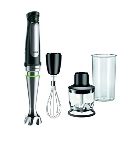 Braun Mq7025X Multiquick 7 Minipimer Frullatore Ad Immersione, Dotazione: Frusta A Filo In Acciaio, Mini-Tritatutto Da 350 Ml E Bicchiere Graduato Da 