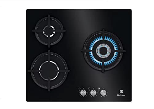 Electrolux Kge6633Nok Piastra A Gas Da 60 Cm A 3 Zone, Wok, Comandi Anteriori, Calore Istantaneo, Autoaccensione Elettronica, Termocoppia Di Sicurezza