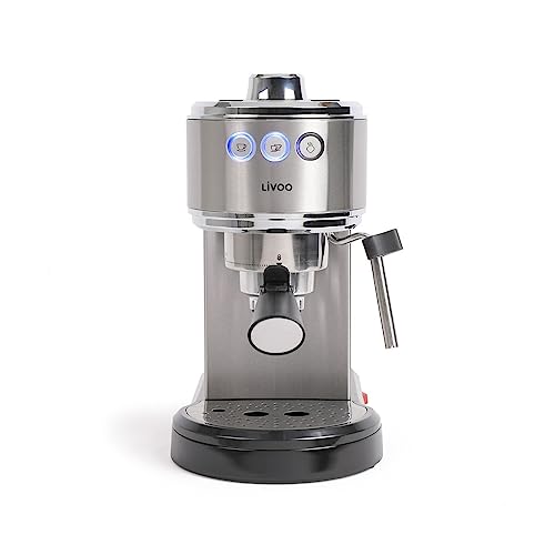 Livoo Macchina Espresso 15 Bar Grigio Dod186