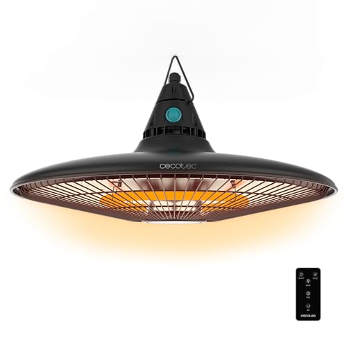 Cecotec Riscaldatore Elettrico Da Esterno A Soffitto Readywarm 1500 Power Ceiling. 1500 W, Tecnologia Alogena, Protezione Ip65, Telecomando, Area Di C