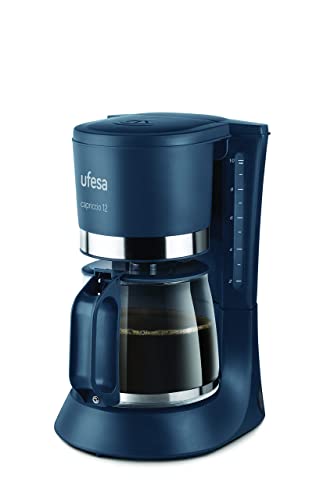 Ufesa Caffettiera Capriccio 12 Filtri Cg7124, 680, Vetro, 1,2 Litri, Blu, 680 Watt