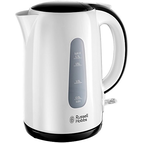 Russell Hobbs Bollitore Acqua Elettrico, 1.7 L, Filtro Anticalcare Rimovibile E Lavabile, Resistenza Nascosta, 2200 W, Plastica, Bianco, My Breakfast,