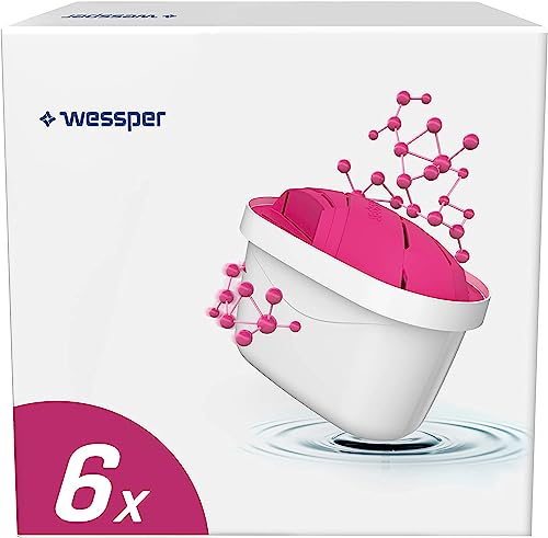 Wessper Cartucce Filtro Mg+ Magnesio Compatibile Con Brita Maxtra Plus, Sistema Di Filtrante A 4 Stadi, Confezione Da 6