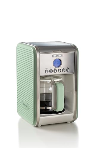 Ariete Macchina Caffè Americano Vintage 1342, Caraffa In Vetro Temperato, Fino A 12 Tazze, Timer Programmazione 24 Ore, Autospegnimento, Antigoccia, P
